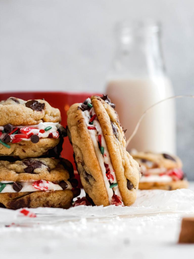 Santas Kitchen Sink Christmas Cookie Sandwiches - Topped With Honey