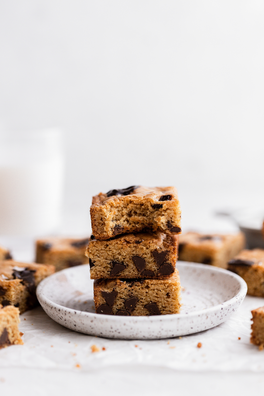 Brown Butter Chocolate Chip Blondies | Topped With Honey