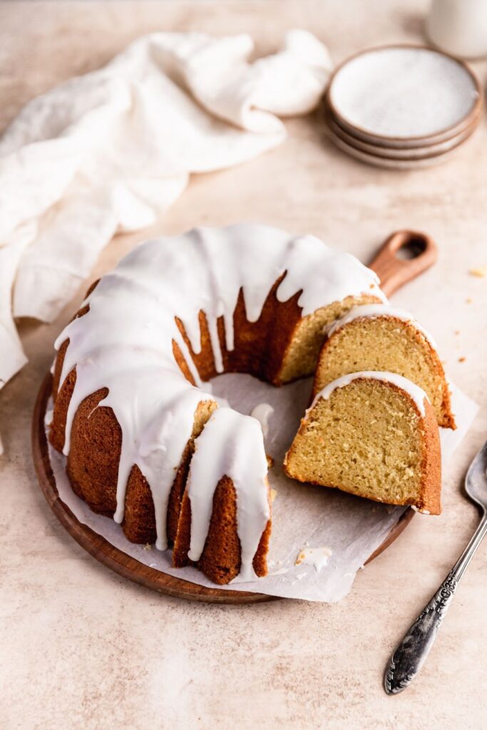 Vanilla Pudding Bundt Cake - Topped With Honey