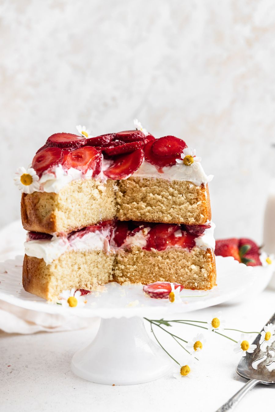 Strawberry Chamomile Cake - Topped With Honey